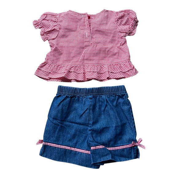 Vintage Baby 2-Piece Gingham ruffle set 13 mo - Picture 2 of 3